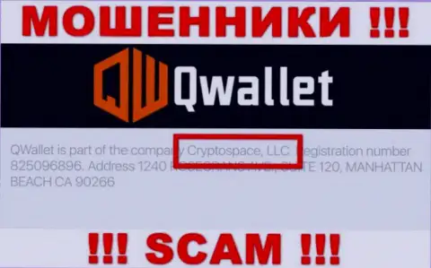 На официальном сайте QWallet говорится, что данной компанией руководит Cryptospace LLC