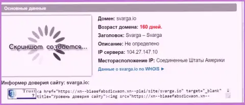 Возраст доменного имени forex дилинговой организации Сварга, исходя из справочной инфы, полученной на сайте doverievseti rf
