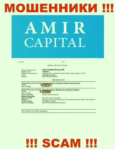 АмирКапитал предоставляют на сайте лицензионный документ, невзирая на этот факт успешно сливают наивных людей