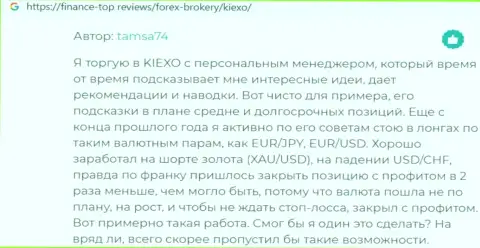 Информация о Киексо, представленная сайтом Finance-Top Reviews