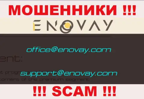 Адрес электронного ящика, который internet аферисты ЭноВэй Ком разместили у себя на официальном веб-портале